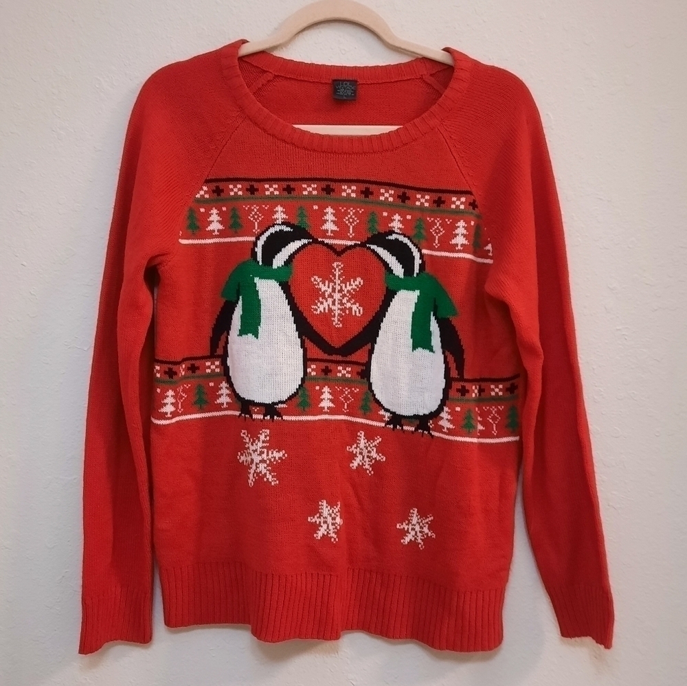 LOL Vintage Penguins Christmas Sweater L